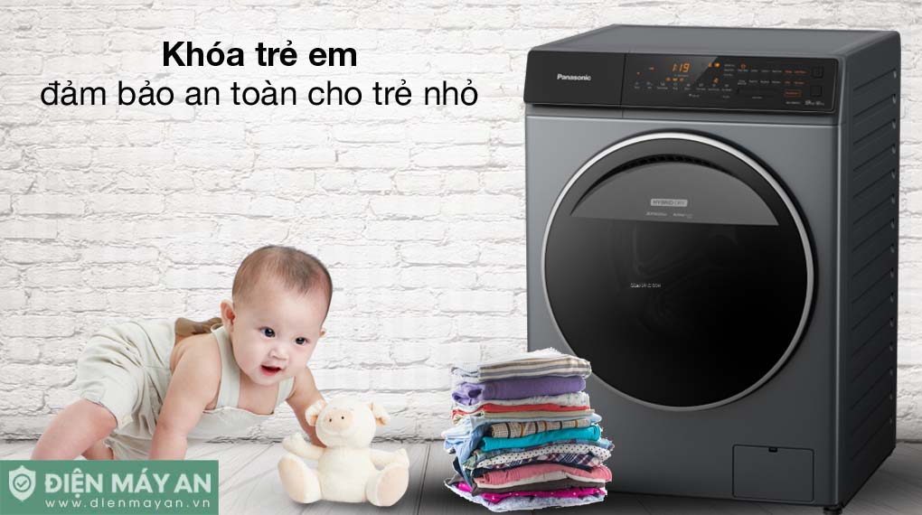 Máy giặt sấy Panasonic Inverter giặt 9 kg sấy 6 kg NA-S96FC1LVT